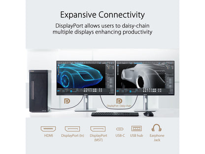 Close up of ASUS PA329CRV-P monitor stand and adjustable ergonomic base