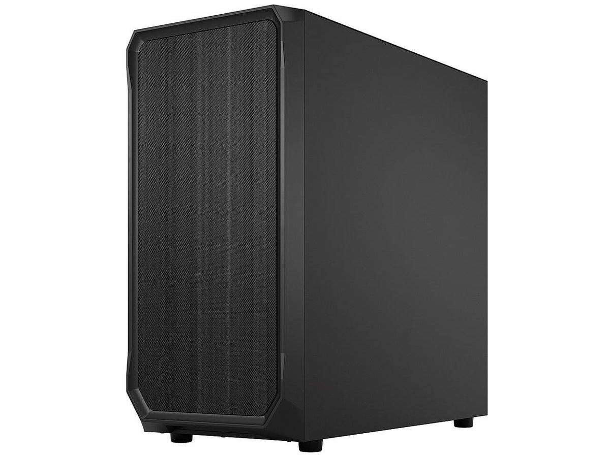 Rear view of Fractal Design Focus 2 black computer chassis