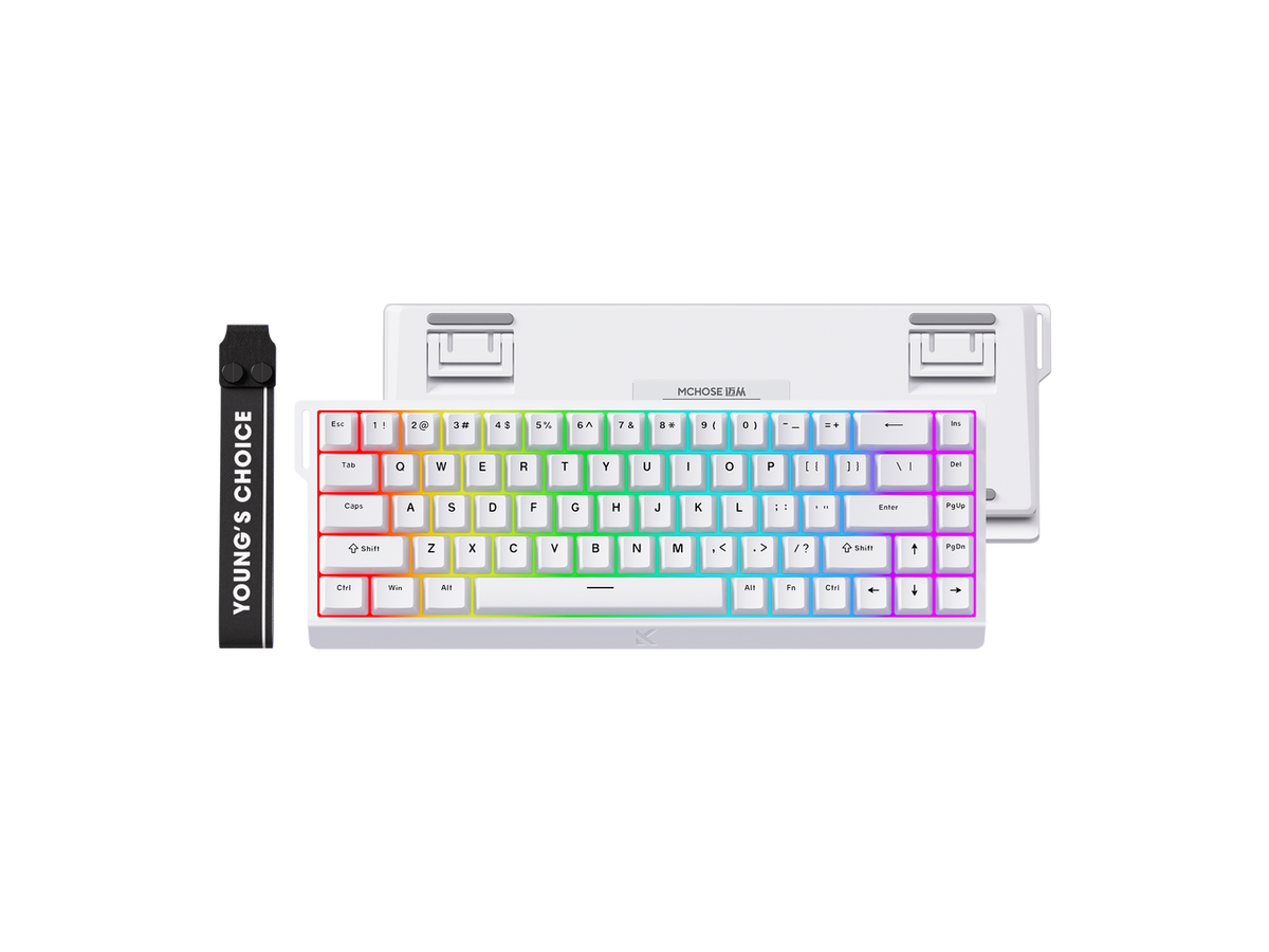 MCHOSE ACE 68 Ice Blue edition wireless keyboard angle shot