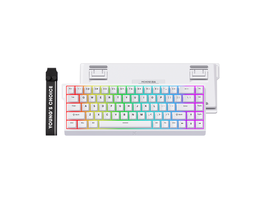 MCHOSE ACE 68 Ice Blue edition wireless keyboard angle shot