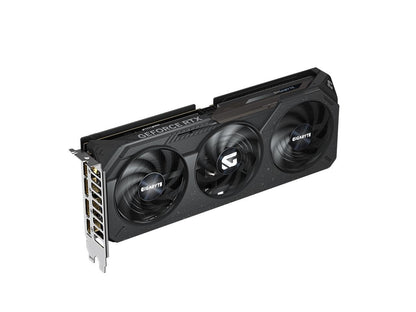 I/O bracket of GIGABYTE RTX 5060 GAMING OC V2 showing DisplayPort and HDMI outputs and PCIe mounting bracket
