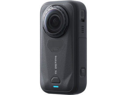 Action shot of Insta360 X6 8K camera mounted for sports activity