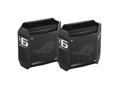 Two-pack set of ASUS ROG Rapture GT6 mesh units for whole-home gaming Wi-Fi coverage