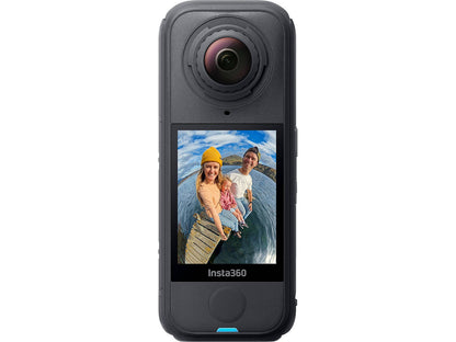 Front view of the Insta360 X4 Air digital camera in the standard bundle packaging.