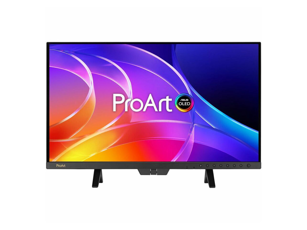 Professional graphic designer using ASUS ProArt PA32USD for video color grading