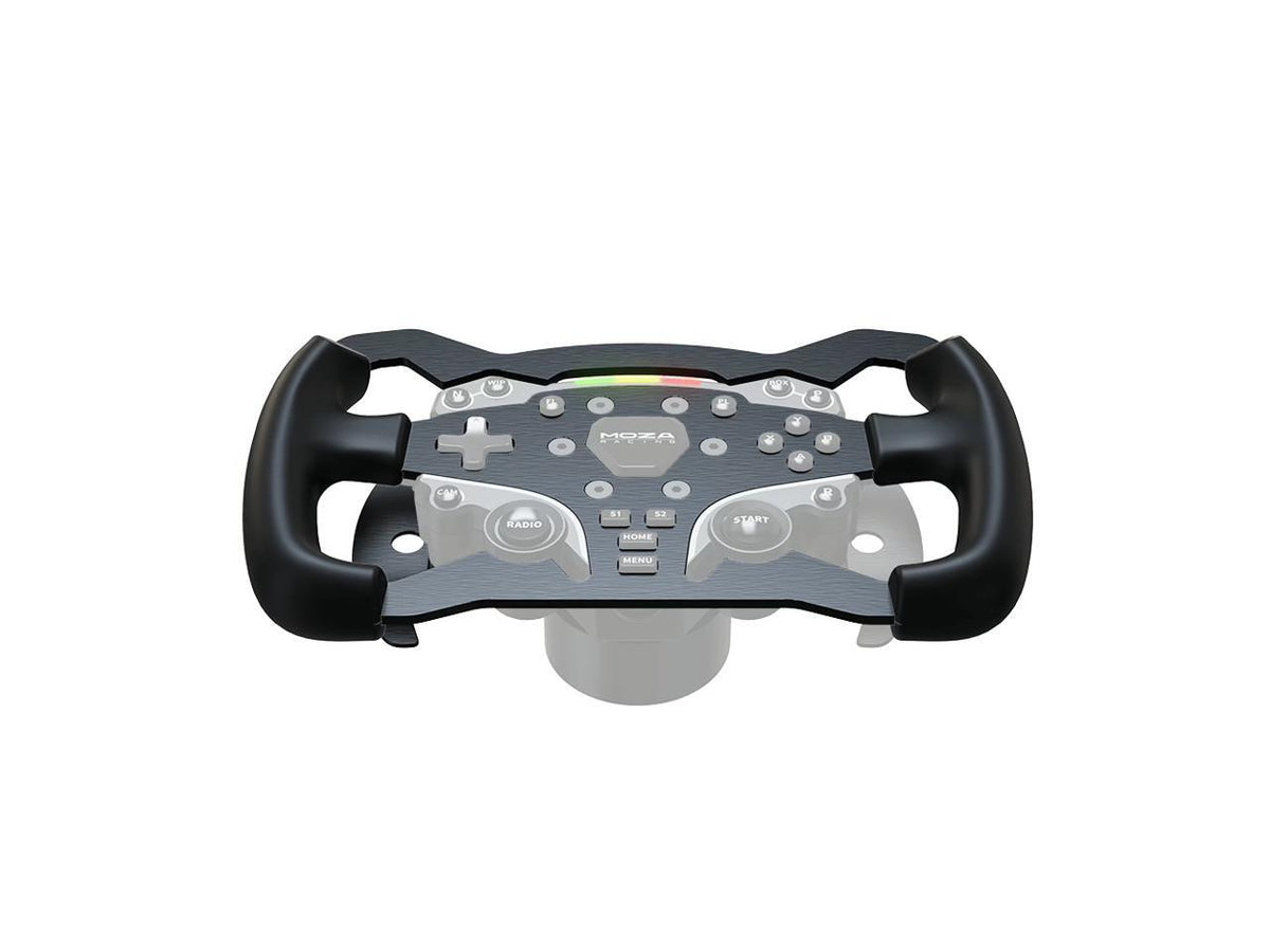 Side view of Moza Racing ES Formula wheel modification for PC sim bases