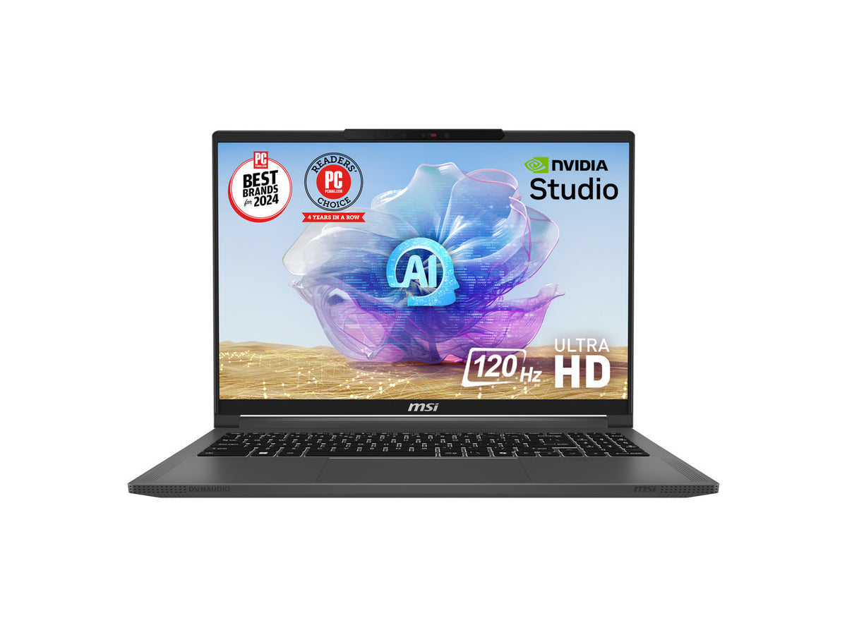MSI Creator 16 AI Studio A1VHG-072US R laptop front view showing high-end design