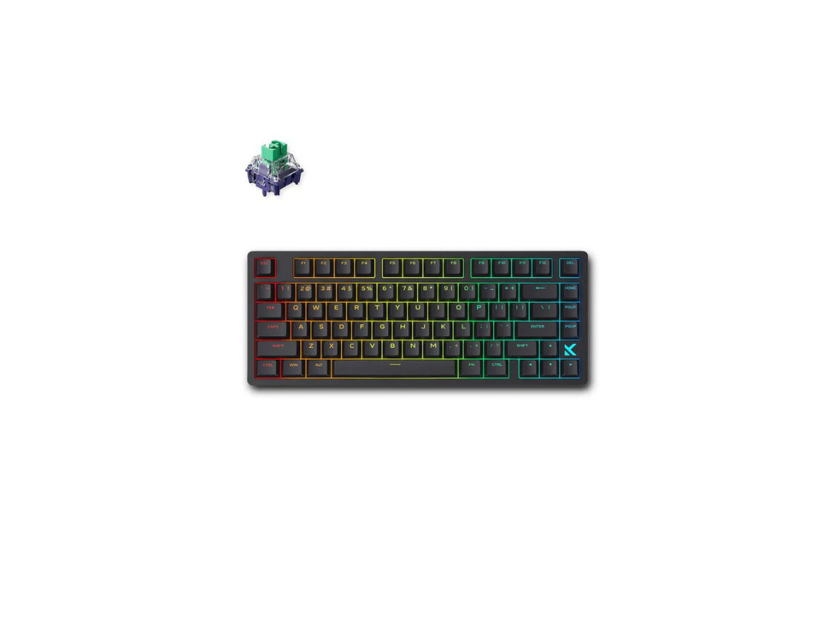 Top view of the GKB MCHOSE Jet 75 mechanical keyboard in black
