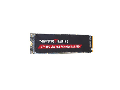 Angled shot of Patriot Viper VP4300 Lite 2TB NVMe M.2 SSD highlighting mounting hole and edge connector