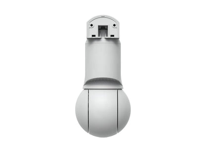 Angled studio view of the Ubiquiti G6 PTZ security camera in white