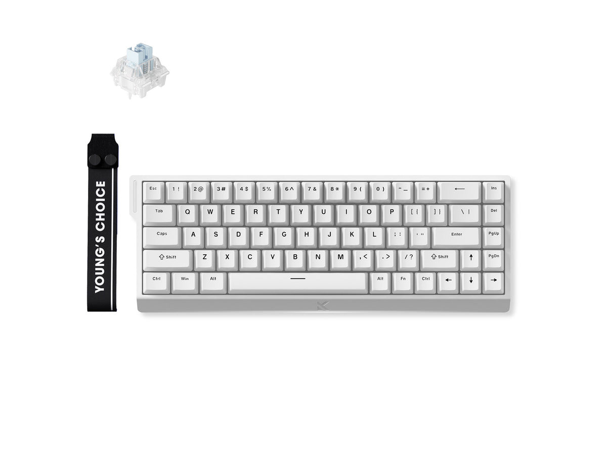 MCHOSE ACE 68 mechanical keyboard in Ice Blue top down view