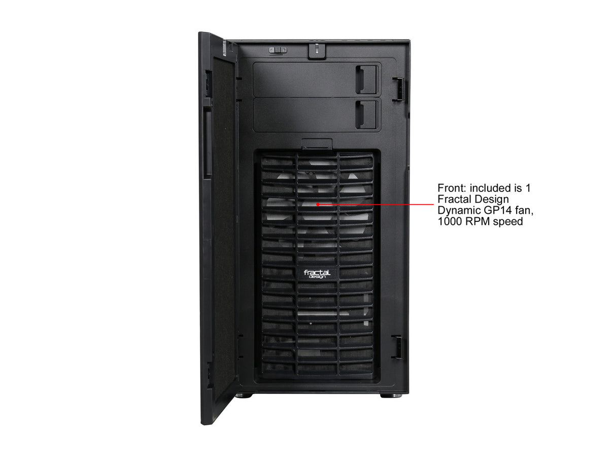 Rear view of Fractal Design Define R5 Black PC tower with expansion slots