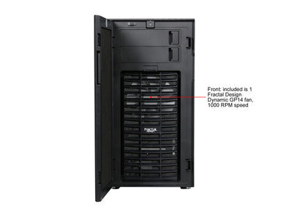 Rear view of Fractal Design Define R5 Black PC tower with expansion slots