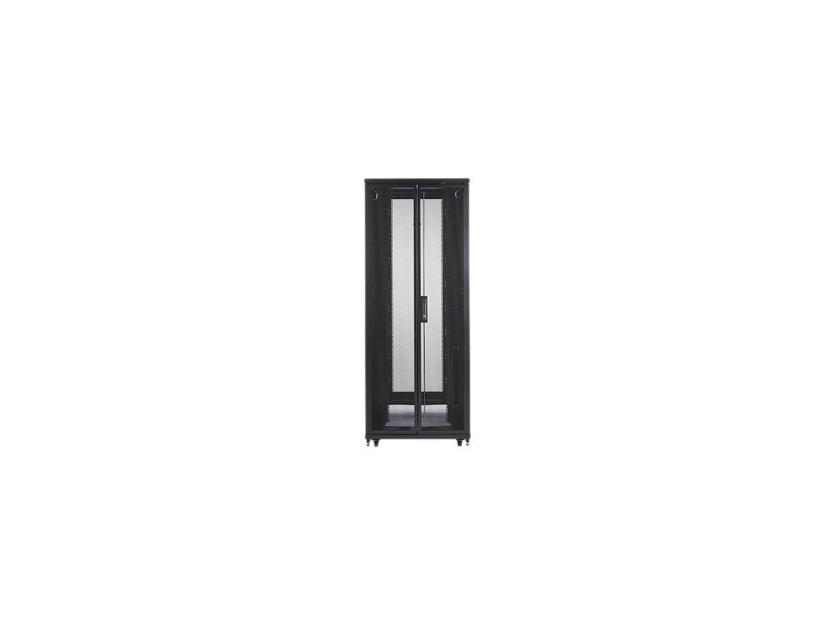 Side profile of APC AR2580 42U server enclosure in black