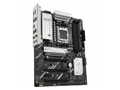 Close-up of ASUS PRIME B840-PLUS WIFI-CSM CPU socket area and VRM heatsinks highlighting power delivery
