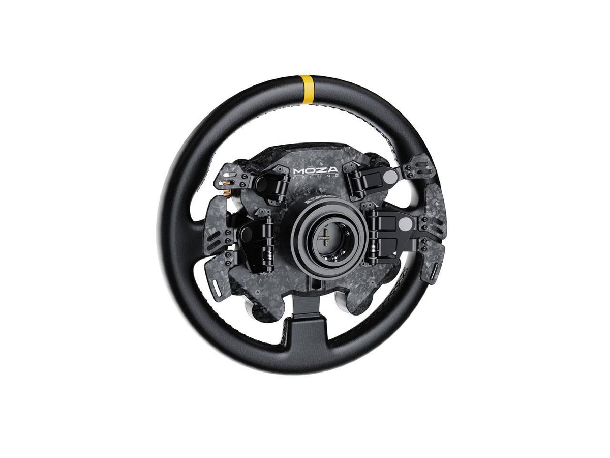 Rear view of the Moza Racing CS Pro showing mounting connectivity