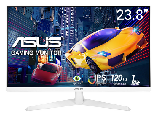ASUS XG34WCDMS 34-inch QD-OLED ultrawide curved monitor, front view showing slim bezels and stand
