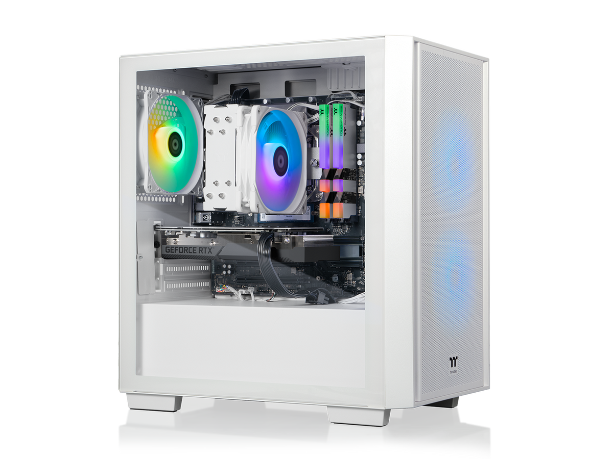 Front view of the Thermaltake N16S-B550-560-LCS R desktop tower system