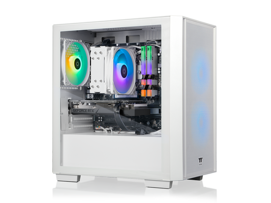Front view of the Thermaltake N16S-B550-560-LCS R desktop tower system