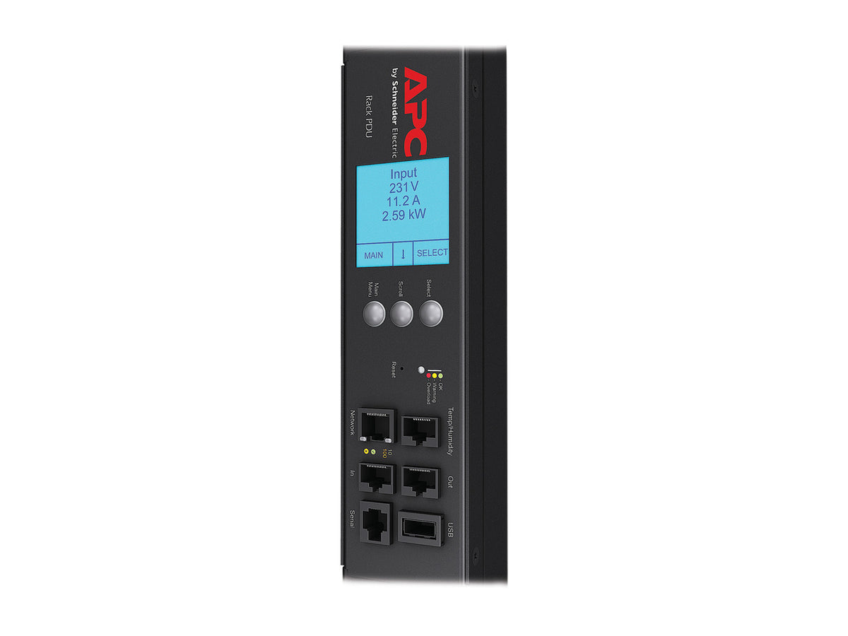 Display panel of APC AP8841 Metered PDU for real-time power monitoring