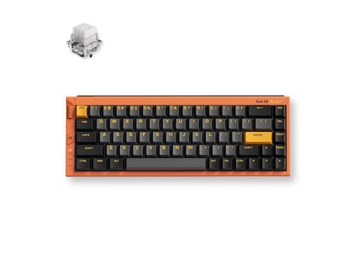 Top-down view of the MCHOSE Ace68 Turbo Galaxy Orange mechanical keyboard