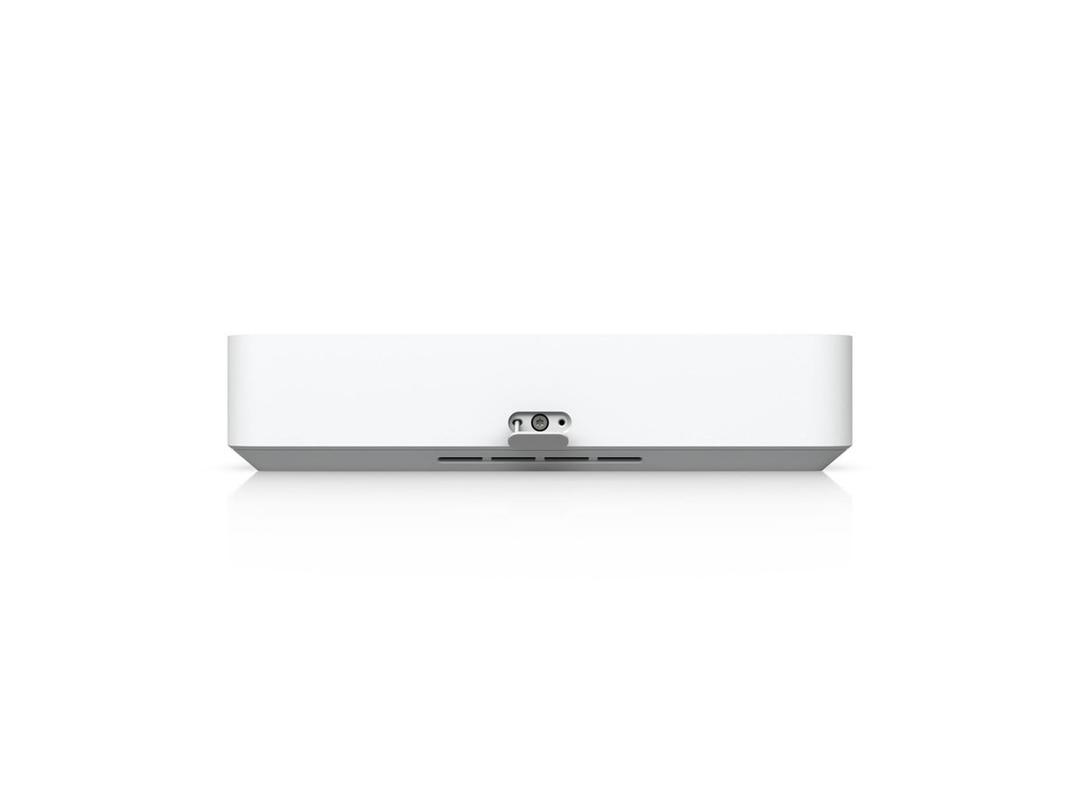 Close-up of the Ubiquiti brand logo on the UNVR-INSTANT NVR system