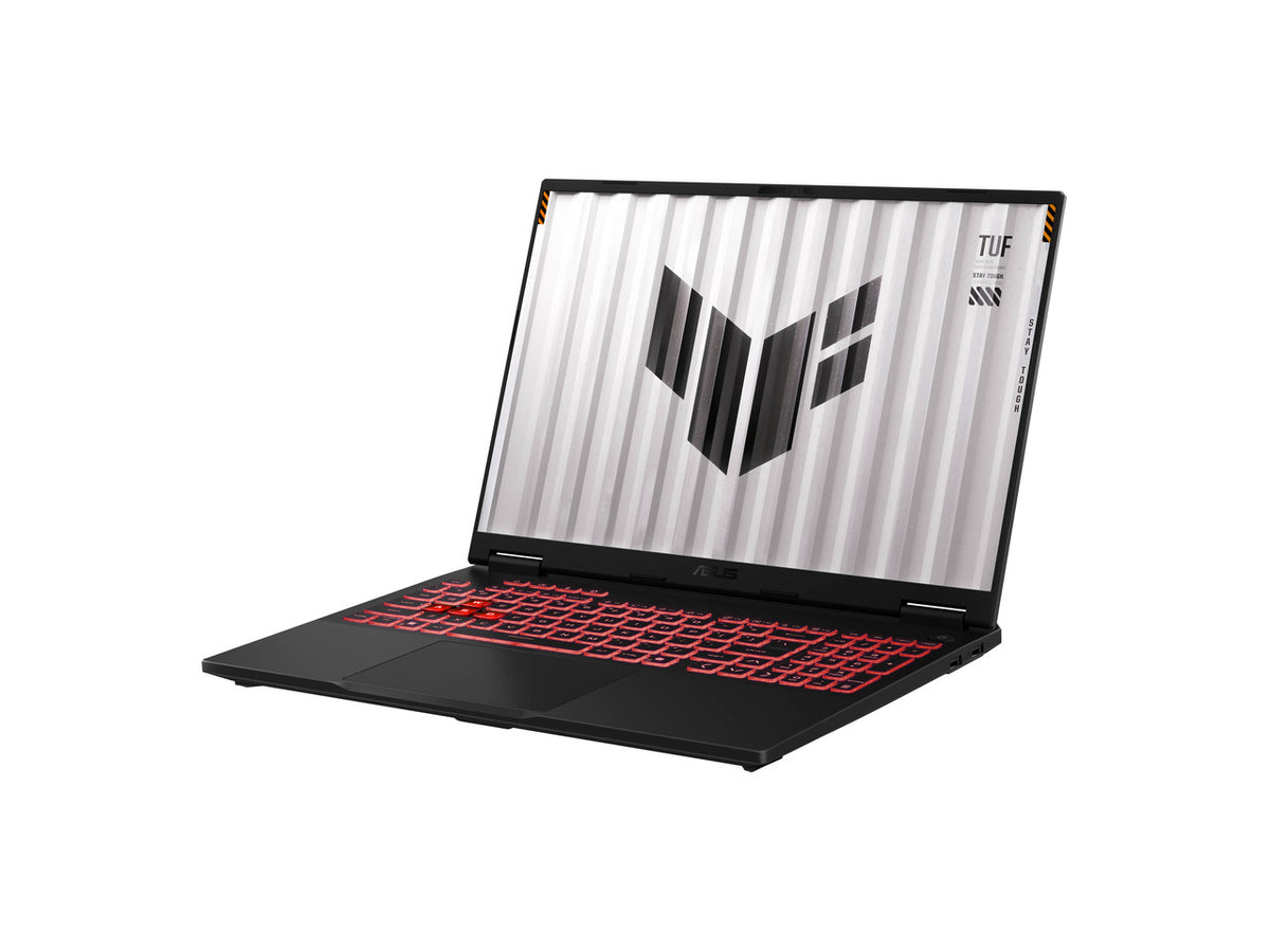 Keyboard and deck view of the ASUS ROG Strix 18 gaming laptop with RGB lighting