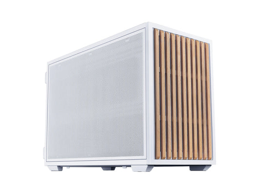 Side angle view of the Lian-Li B4W-WD white PC case showing interior clearance