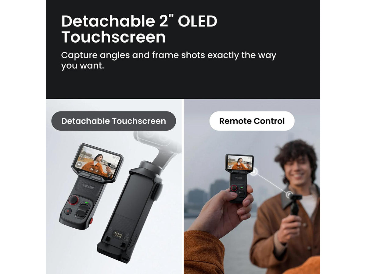Insta360 professional camcorder in a studio setting for cinematic production