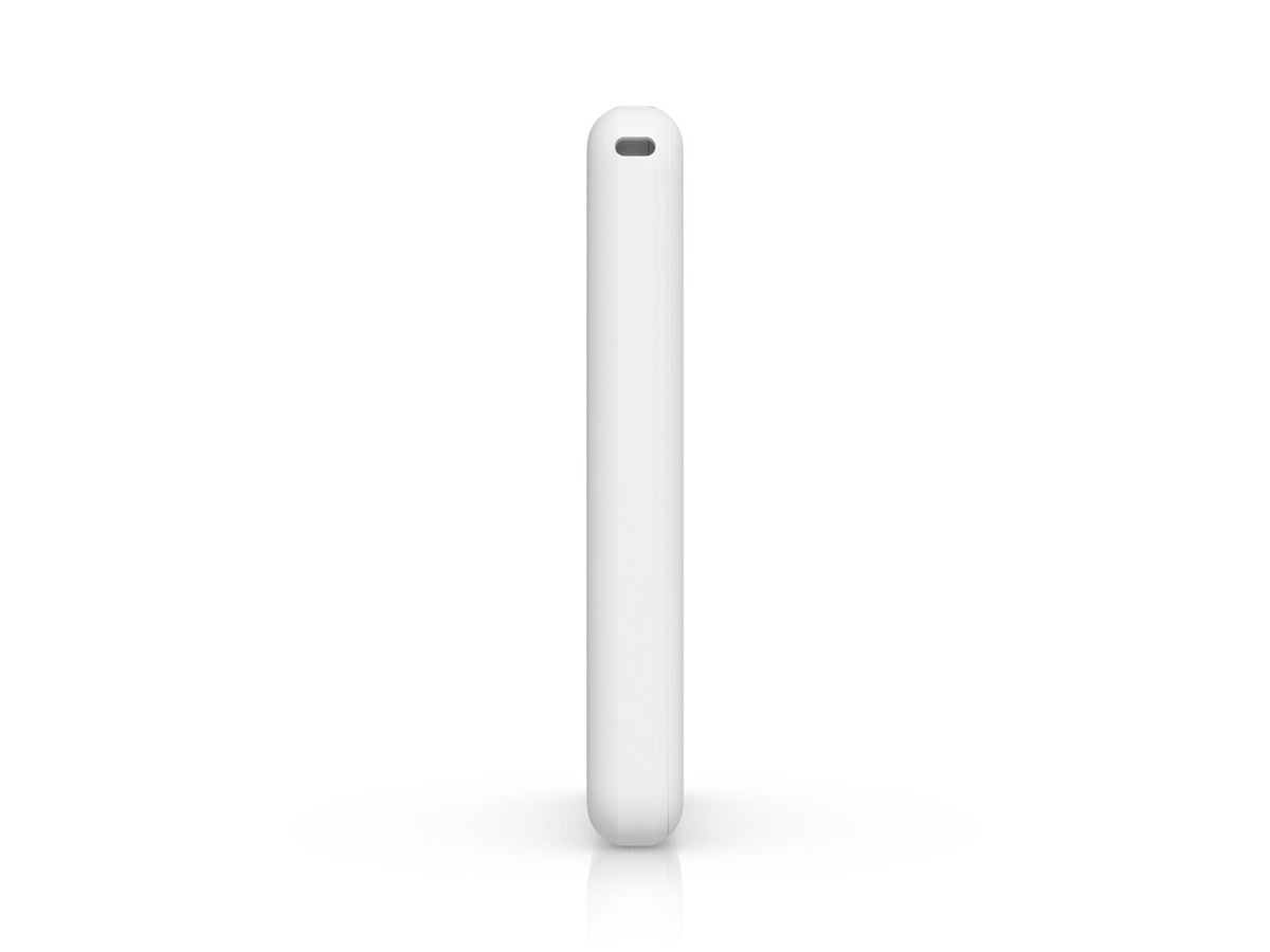Top-down view of the portable Ubiquiti UniFi Travel Router hardware
