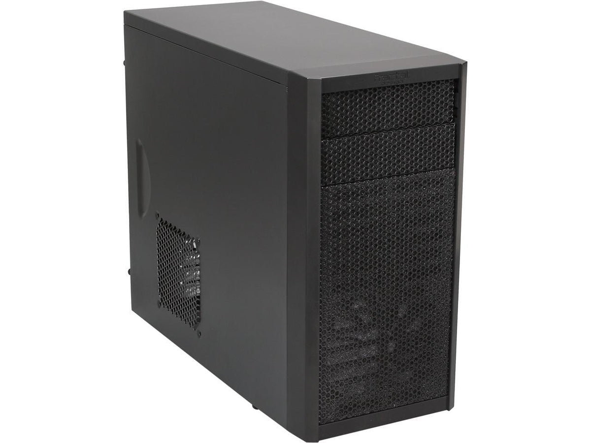 Front view of Fractal Design Core 1000 black Micro ATX mini tower case
