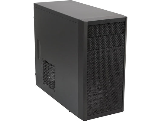 Front view of Fractal Design Core 1000 black Micro ATX mini tower case